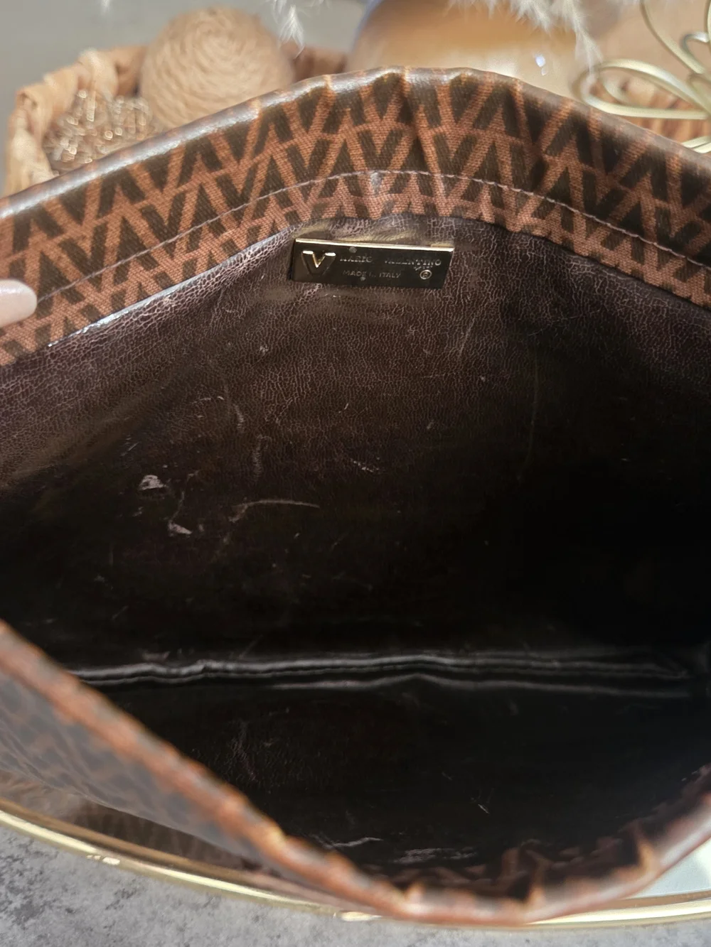 Mario Valentino Vintage Brown Signature Pouch